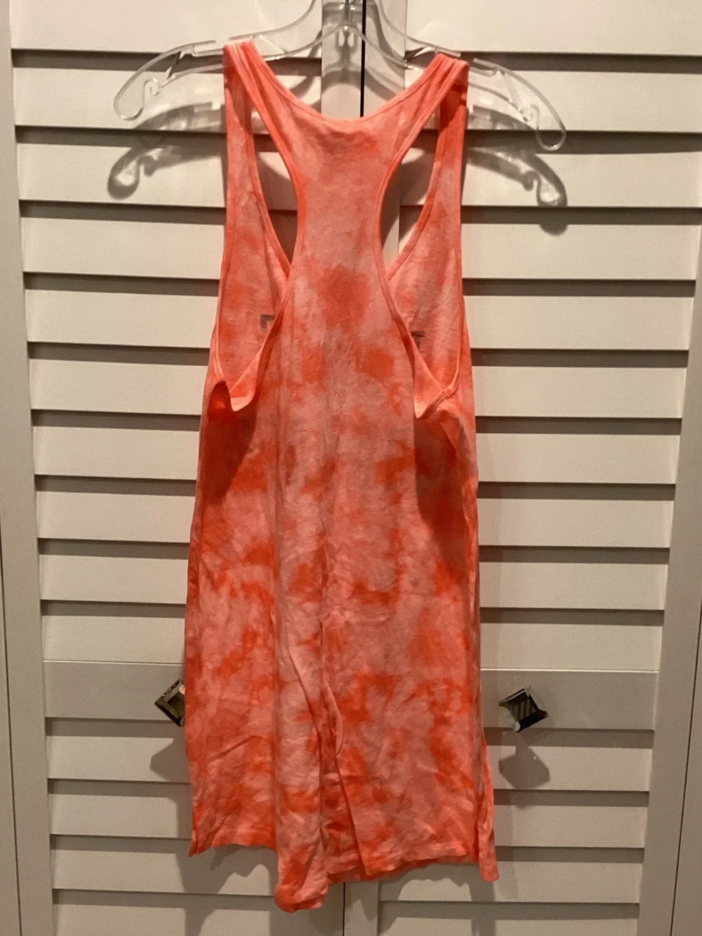 PINK Victoria's Secret Coral Tie-Dye 'I HATE MONDAYS' Racerback Tank slip PJs
